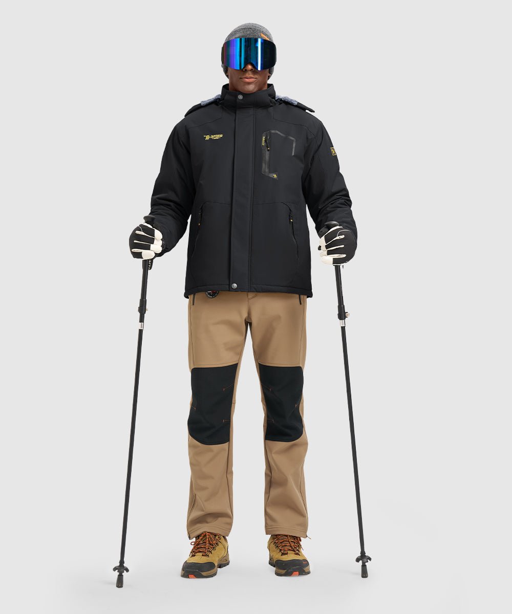 Men's Water Resistant Skiing Windbreaker Hooded Jacket