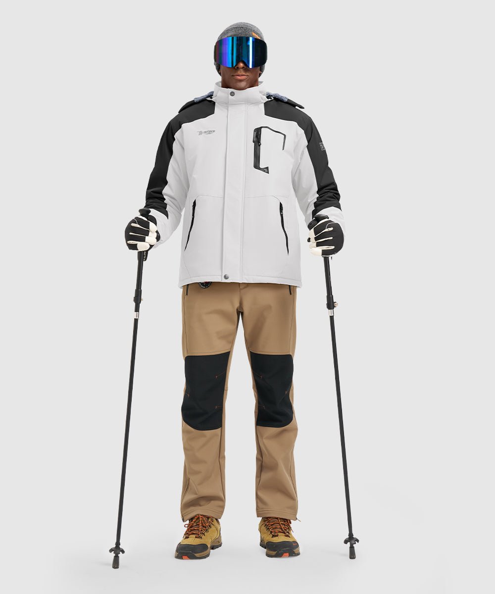 Men's Water Resistant Skiing Windbreaker Hooded Jacket