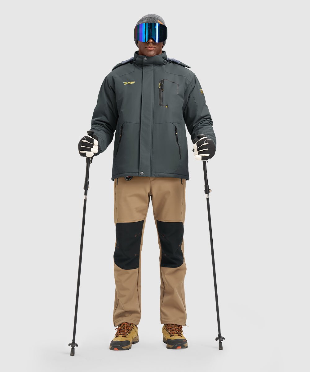 Men's Water Resistant Skiing Windbreaker Hooded Jacket