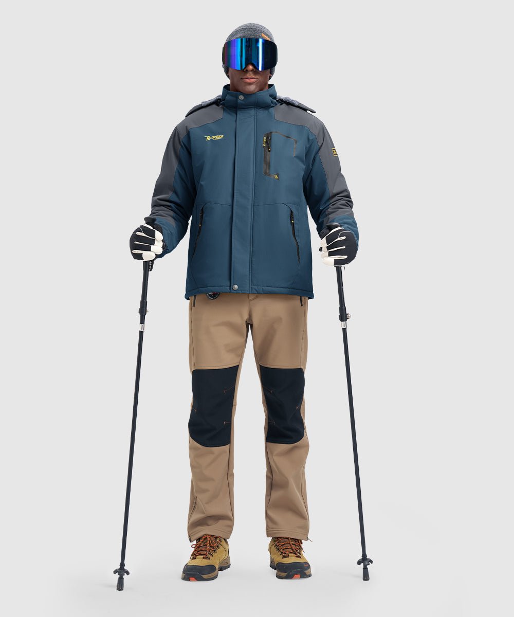 Men's Water Resistant Skiing Windbreaker Hooded Jacket