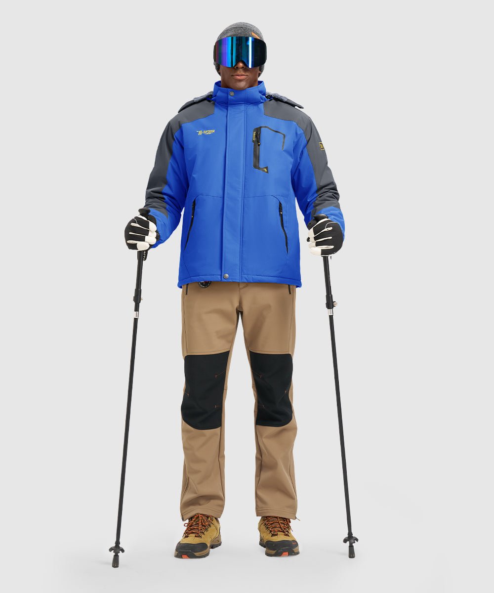 Men's Water Resistant Skiing Windbreaker Hooded Jacket