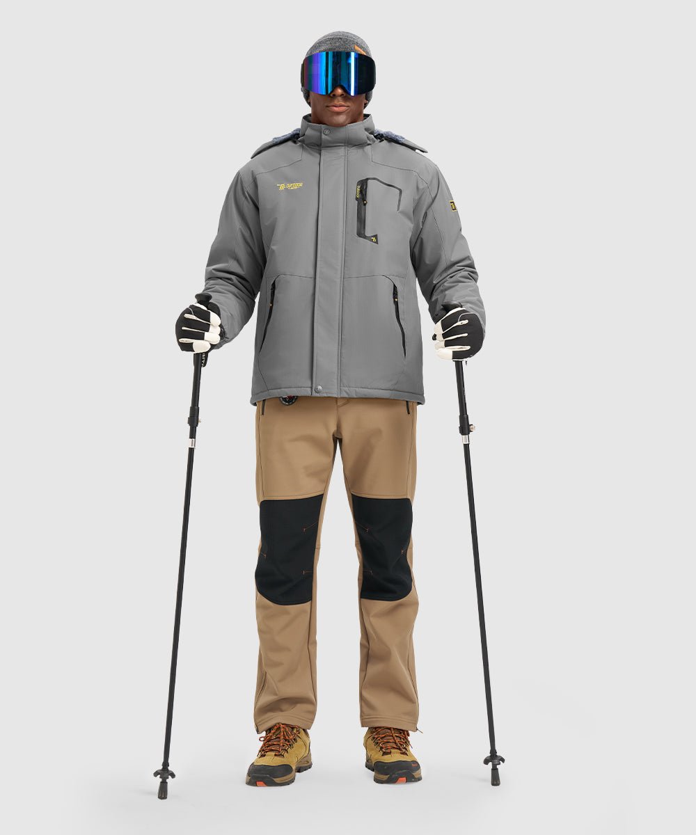 Men's Water Resistant Skiing Windbreaker Hooded Jacket