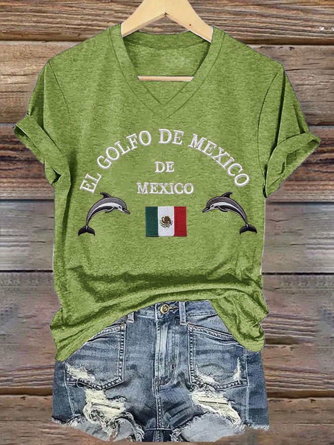 Women's Retro Gulf Of Mexico Print T-Shirt