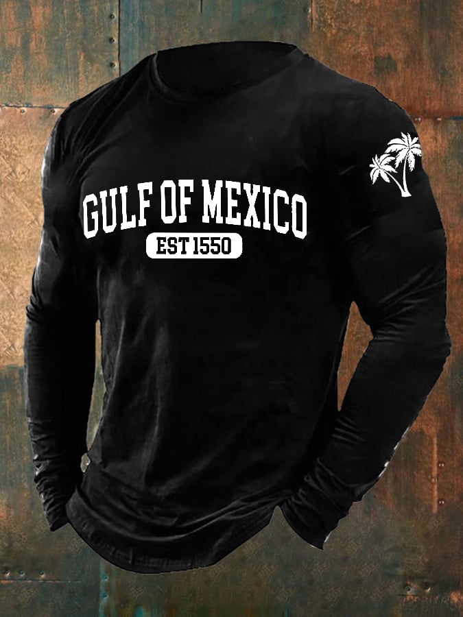 Men's Gulf Of Mexico Print Long Sleeve Top