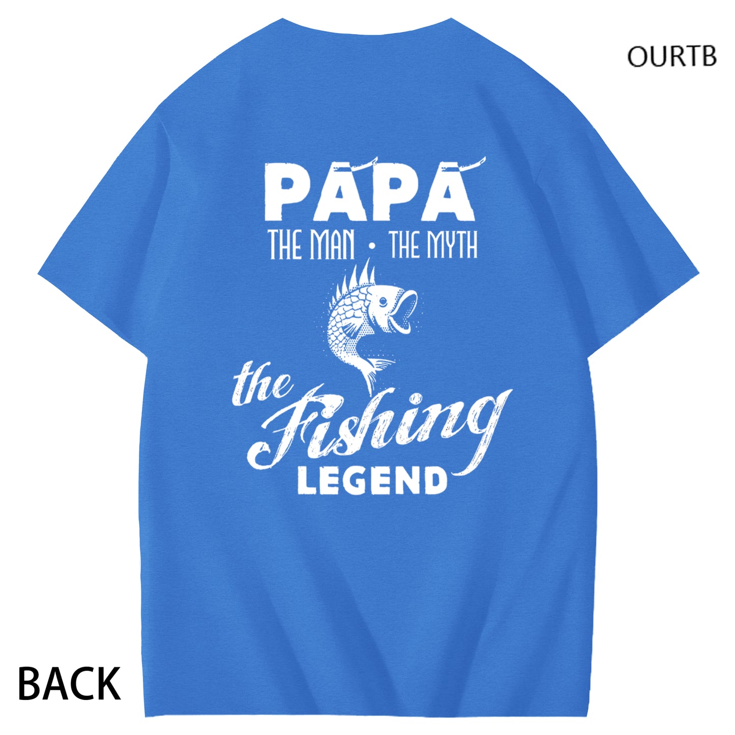 Papa The Man The Myth The Fishing Legend Funny Adult Couple Art Pattern Print T-Shirt