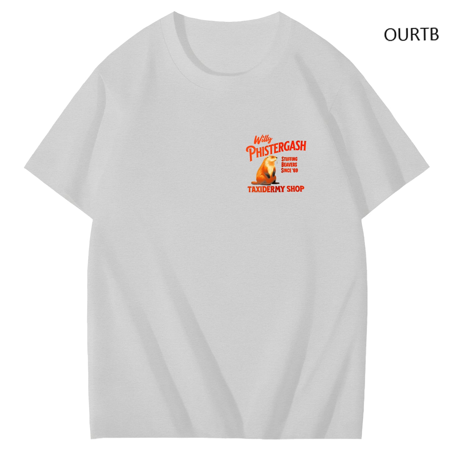 Willy Phistergash Stuffing Beavers Since'69 Taxidermy Shop Art Pattern Print T-Shirt