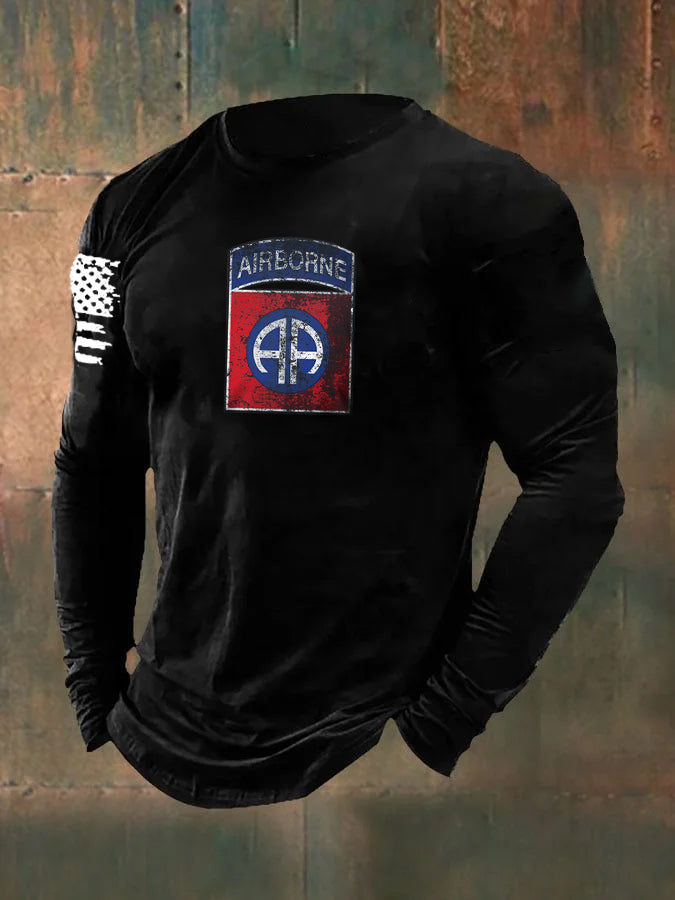 Men's Airborne Pattern Long Sleeve T-Shirt