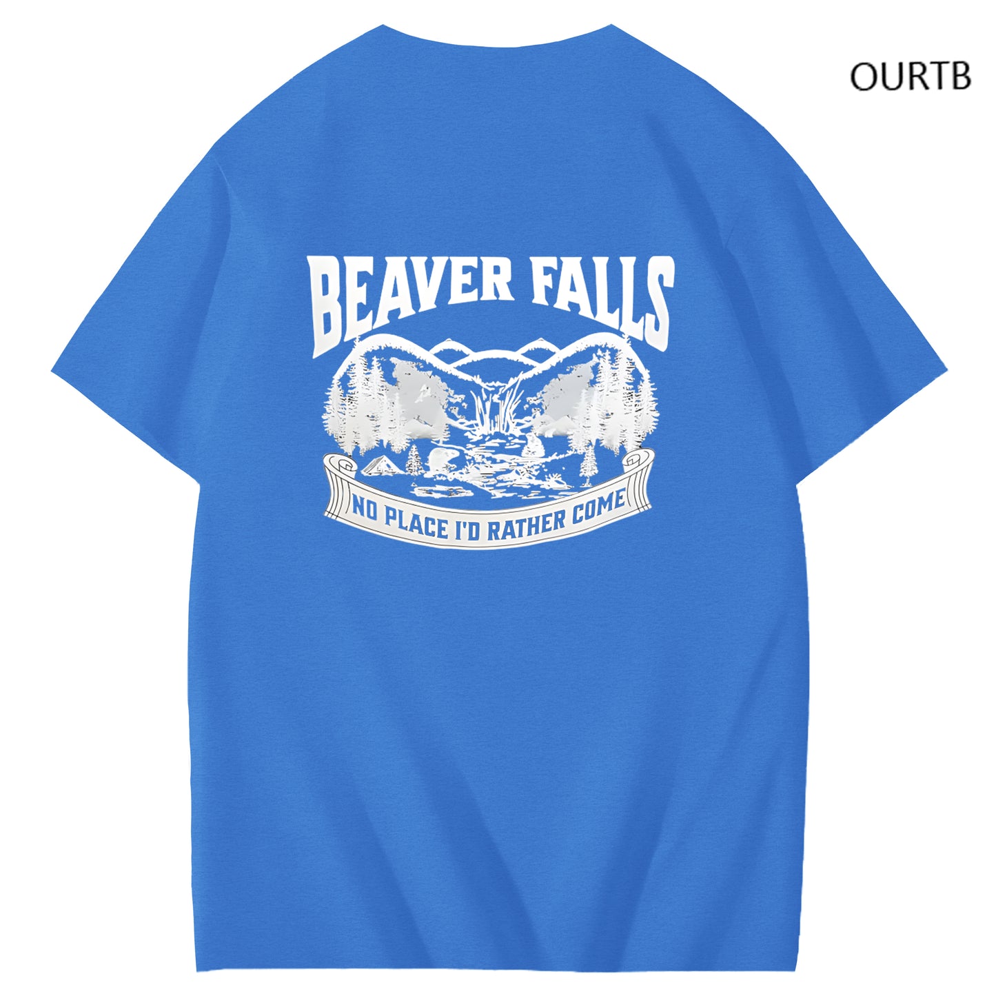 Beaver Falls No Place I'd Rather Come Funny Adoult Art Pattern Print T-Shirt