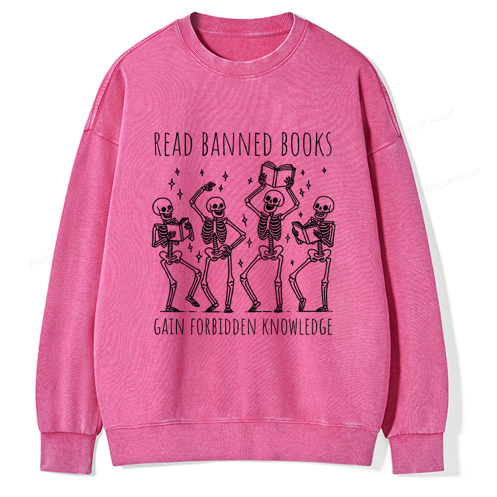 Reading Books Tee Book Lover Gift Unisex Washed Sweatshirt