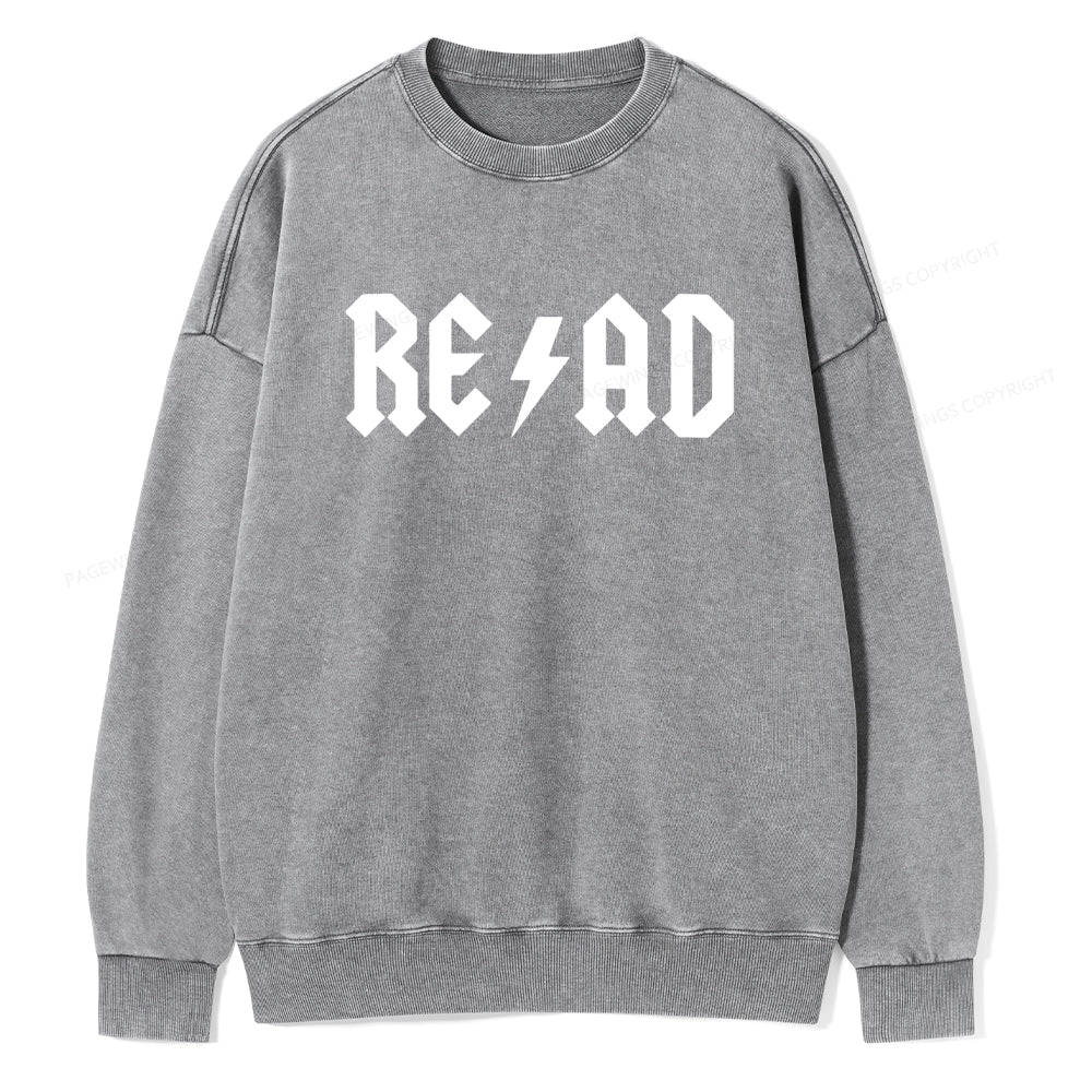 Read Back In The Library "rock And Roll" Unisex Washed Sweatshirt