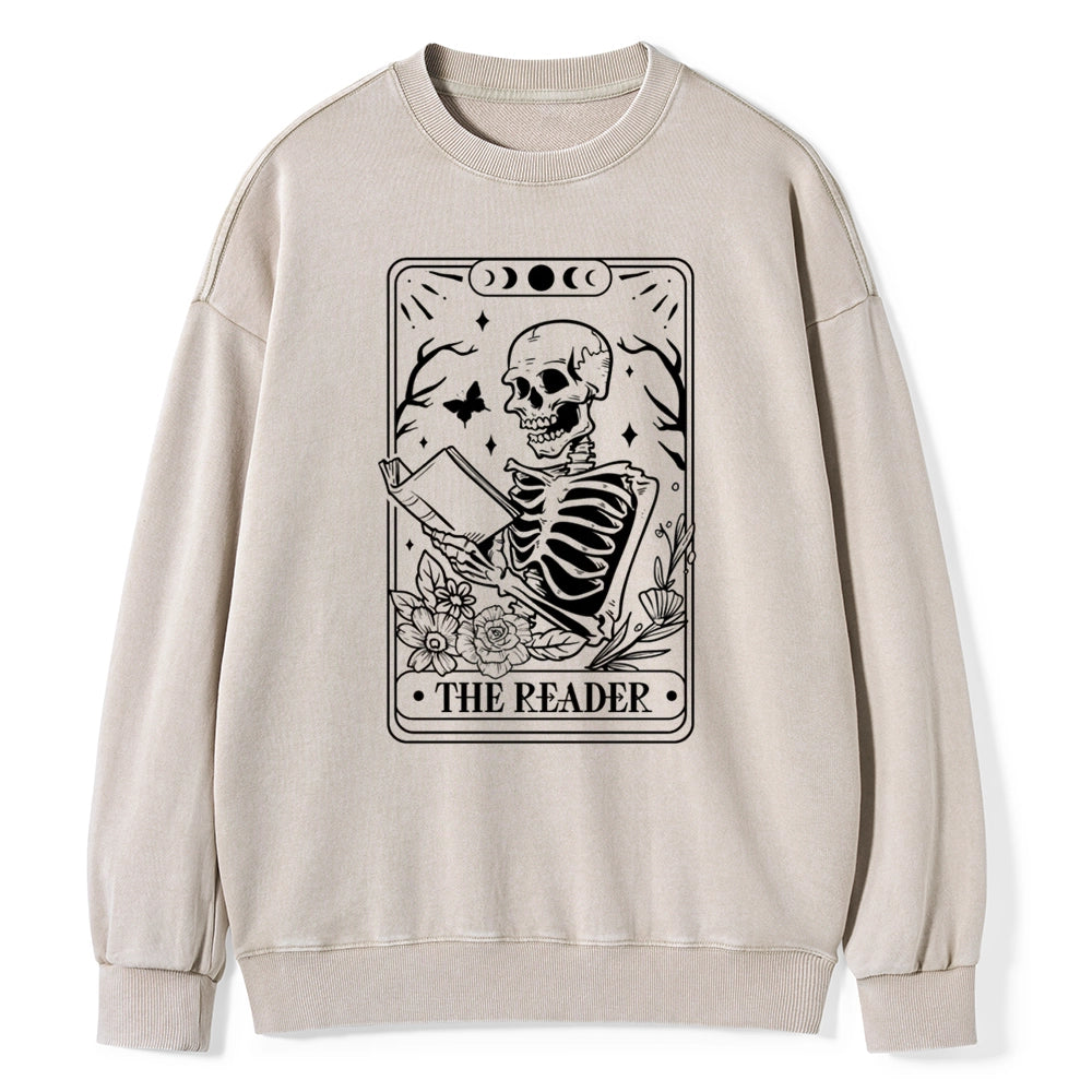 Halloween The Reader Tarot Card Unisex Washed Sweatshirt