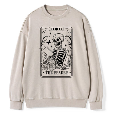 Halloween The Reader Tarot Card Unisex Washed Sweatshirt