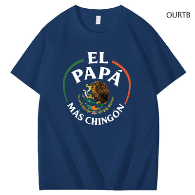 El Papa Mas Chingon Funny Art Pattern Print T-Shirt