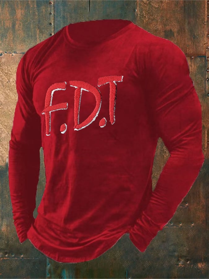 Men'S Retro FDT Print T-Shirt