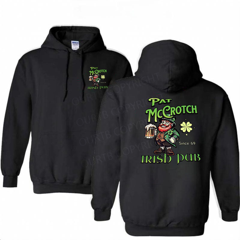 St. Patrick's Day Pub Pattern Printed Classics Hooded Sweatshirt