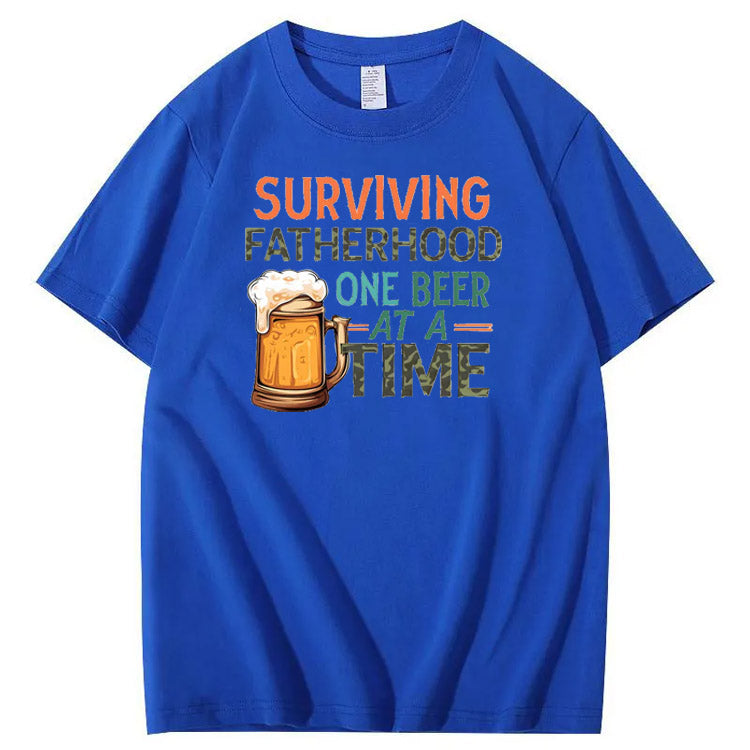 Surviving Fatherhood  Pattern Print 100%Cotton T-Shirt