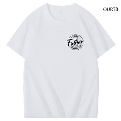 Proud Father Of A Few Dumbass Kids Funny Art Pattern Print T-Shirt