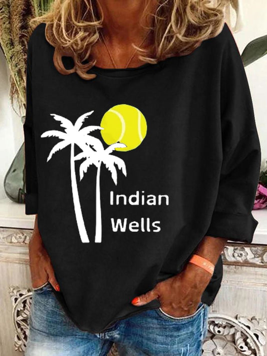 Women's Tennis Print Casual Sweatshirt