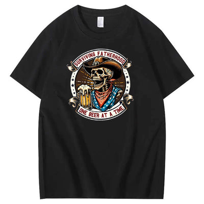 One Beer At A Time Pattern Print 100%Cotton T-Shirt