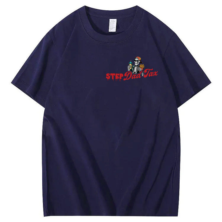 Step Dad Tax Pattern Print 100%Cotton T-Shirt