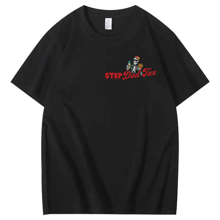 Step Dad Tax Pattern Print 100%Cotton T-Shirt