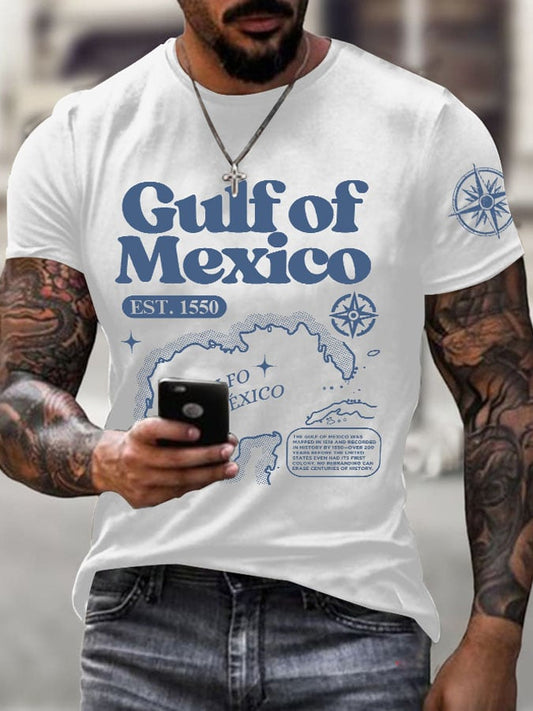 Men's Gulf Of Mexico Printed Round Neck T-Shirt
