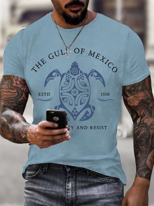 Men's Gulf Of Mexico Printed Round Neck T-Shirt