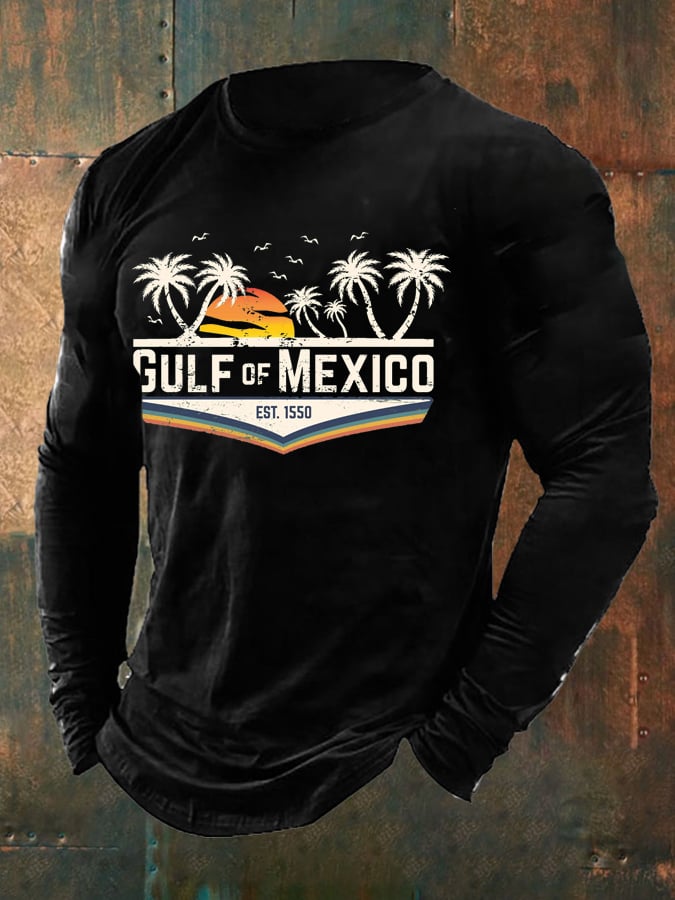 Men's Gulf Of Mexico Print Long Sleeve Top
