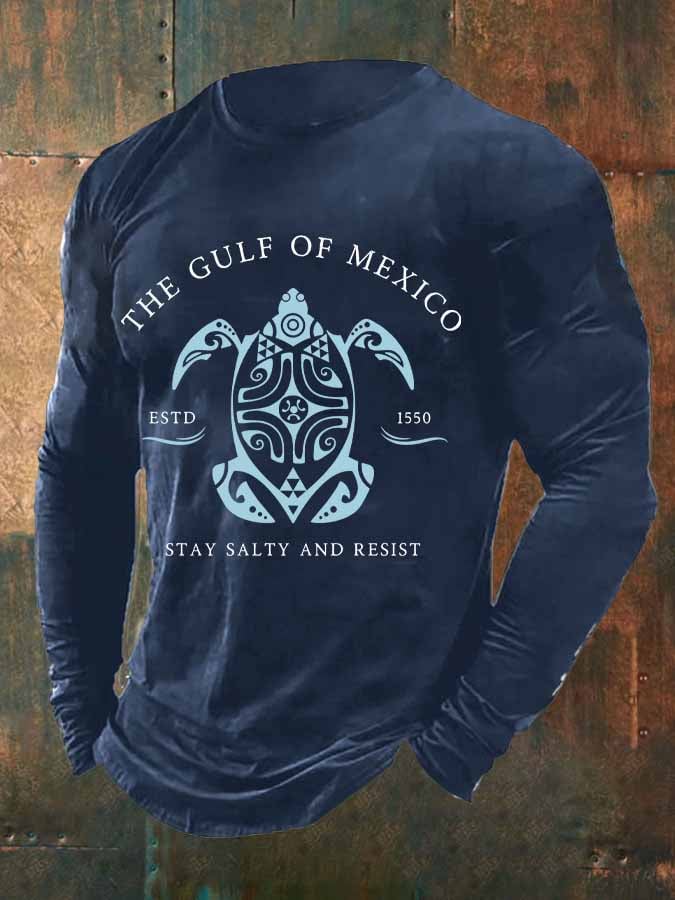 Men's Gulf Of Mexico Print Long Sleeve Top