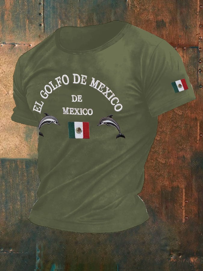 Men'S Retro Gulf Of Mexico Printed Casual Crew Neck T-Shirt