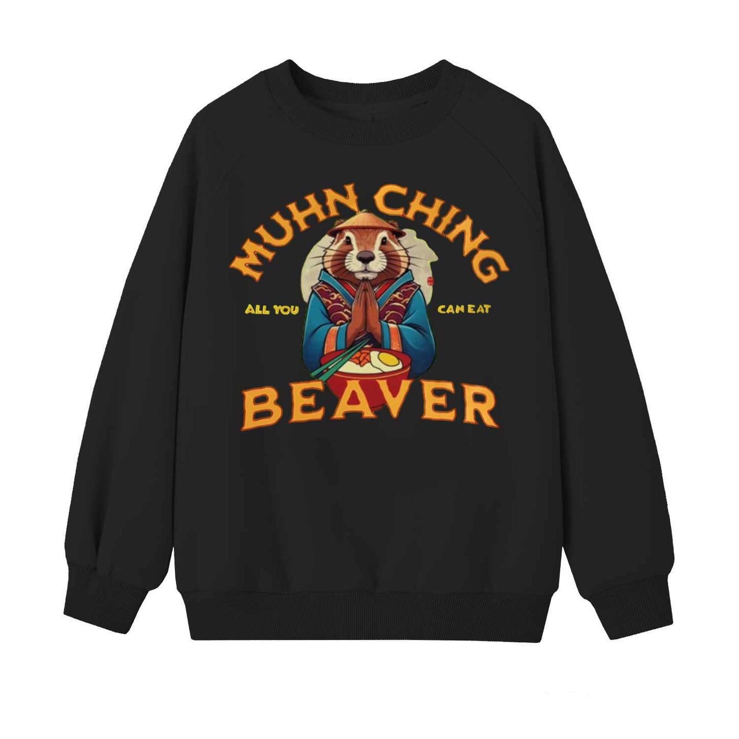 Muhn Ching Beaver Art Pattern Print Sweatshirt