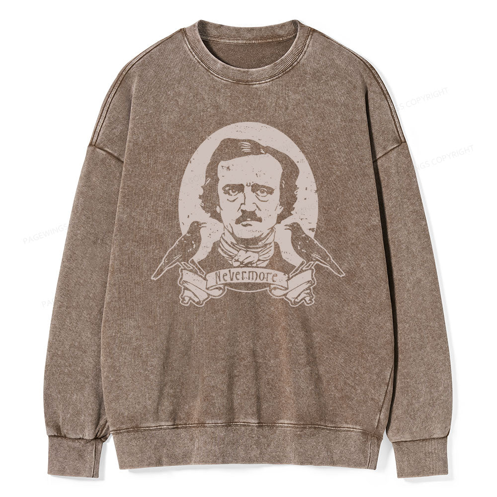 Pagewing Literary Vintage Stephen Allen King HP Lovecraft Book Unisex Washed Sweatshirt