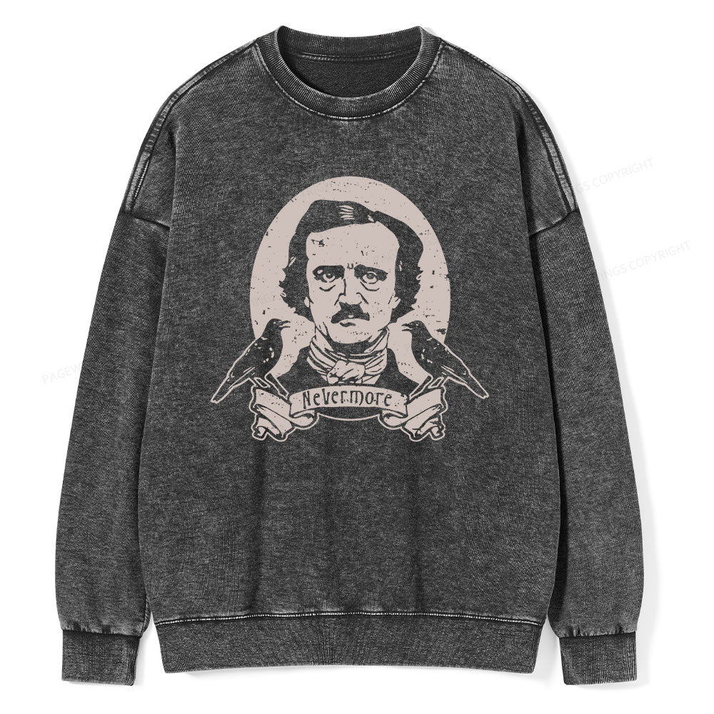 Pagewing Literary Vintage Stephen Allen King HP Lovecraft Book Unisex Washed Sweatshirt