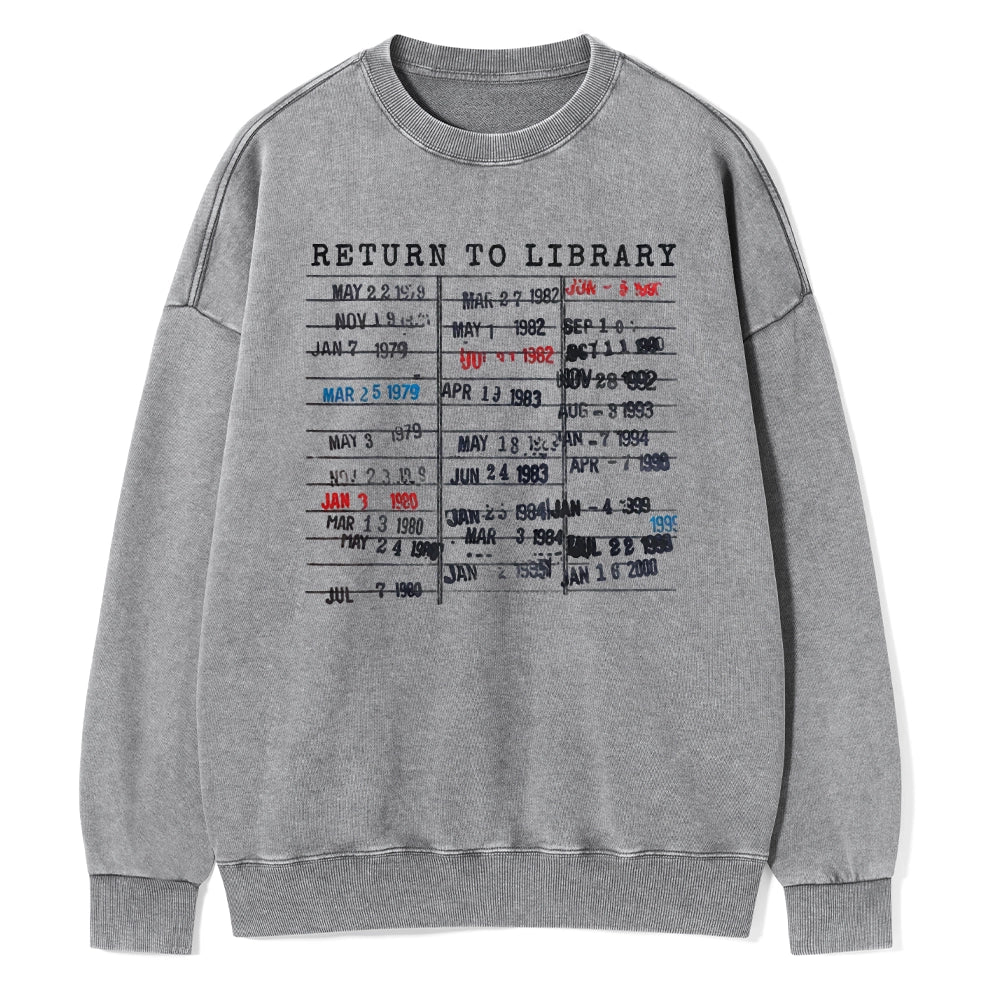 Pagewing Return To Library Unisex Washed Sweatshirt