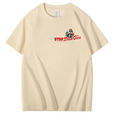 Step Dad Tax Pattern Print 100%Cotton T-Shirt