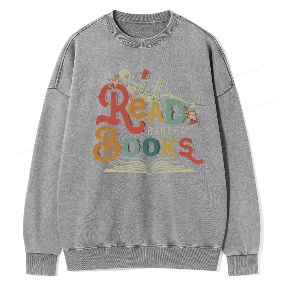 Read Banned Books Unisex Washed Sweatshirt
