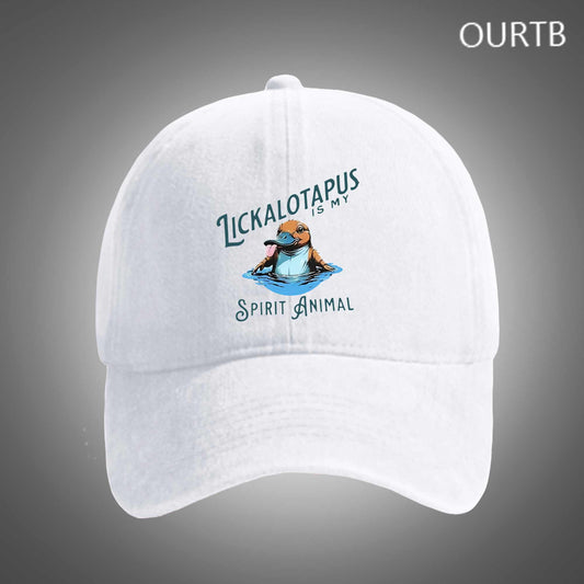 Lickalotapus Is My Spirit Animal Funny Art Print Unisex Distressed Cotton Washed Art Print Hat