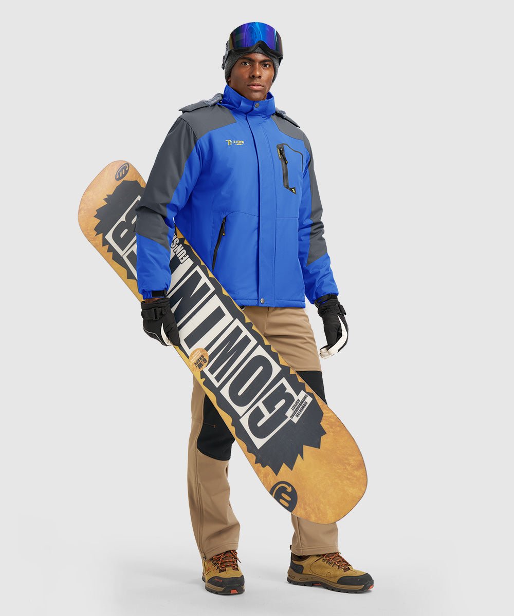 Men's Water Resistant Skiing Windbreaker Hooded Jacket