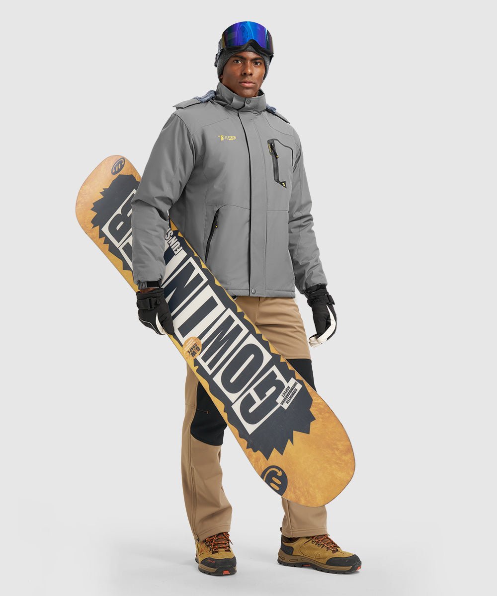 Men's Water Resistant Skiing Windbreaker Hooded Jacket