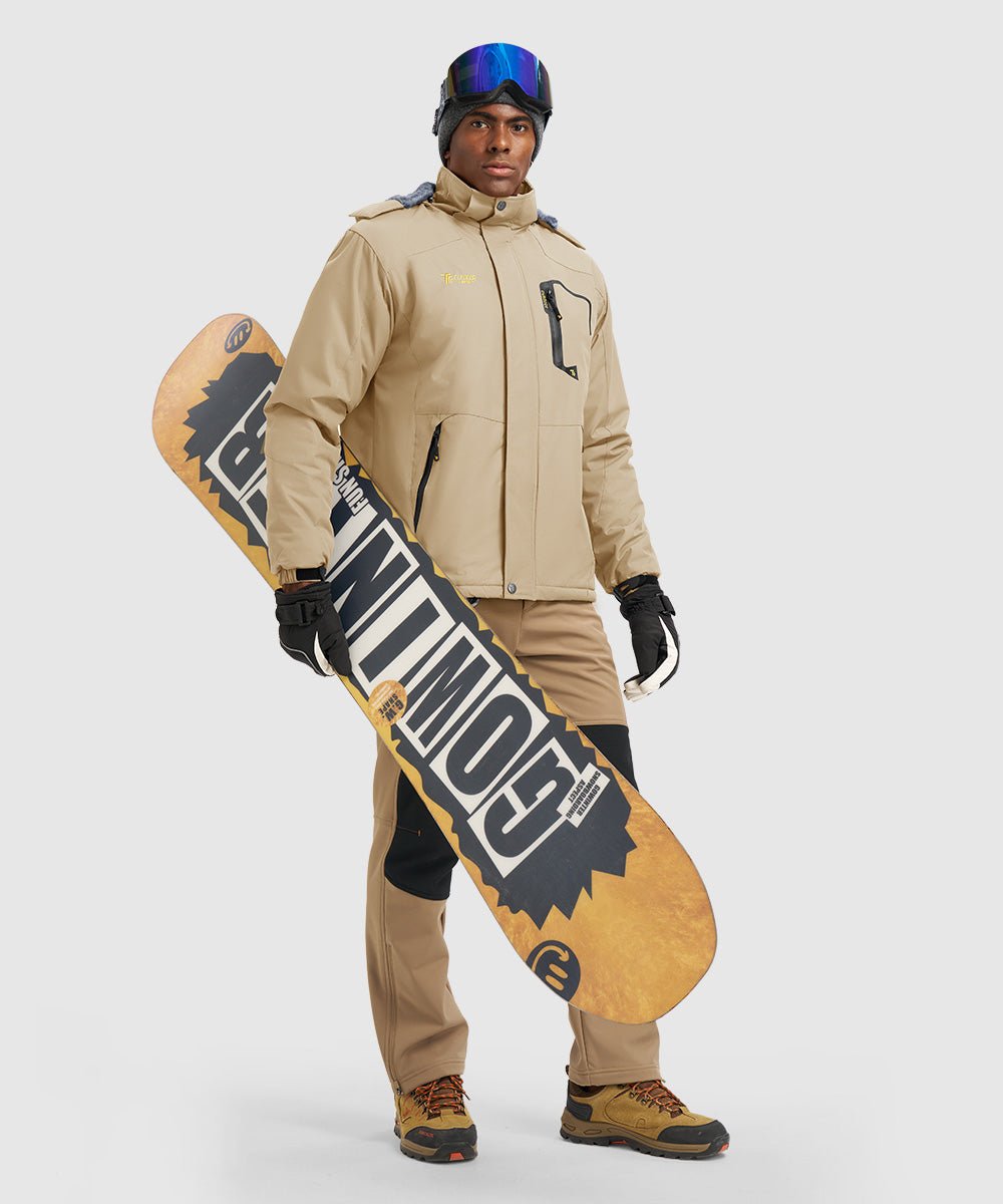 Men's Water Resistant Skiing Windbreaker Hooded Jacket