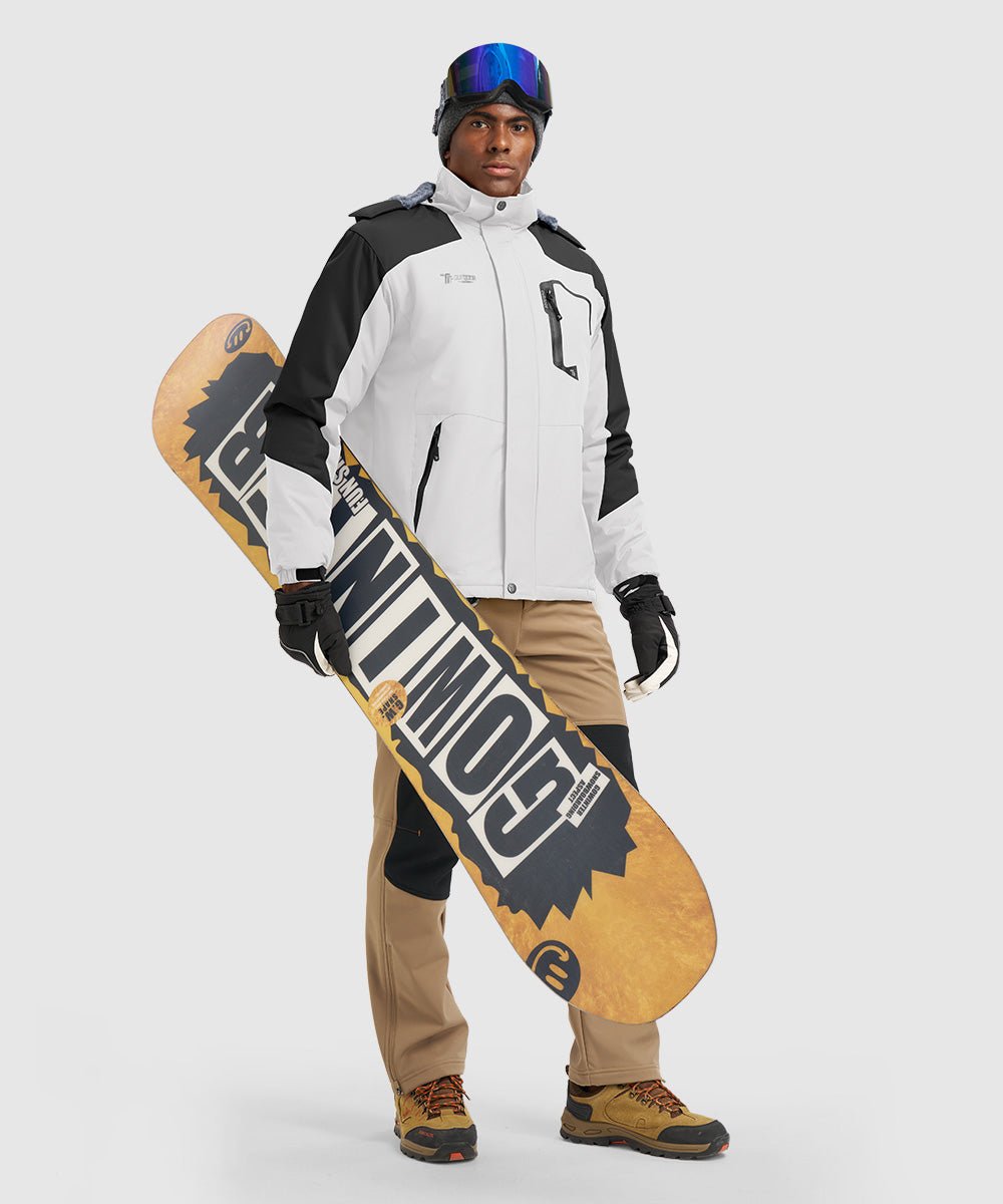 Men's Water Resistant Skiing Windbreaker Hooded Jacket