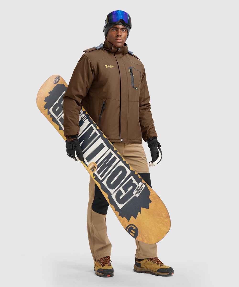 Men's Water Resistant Skiing Windbreaker Hooded Jacket