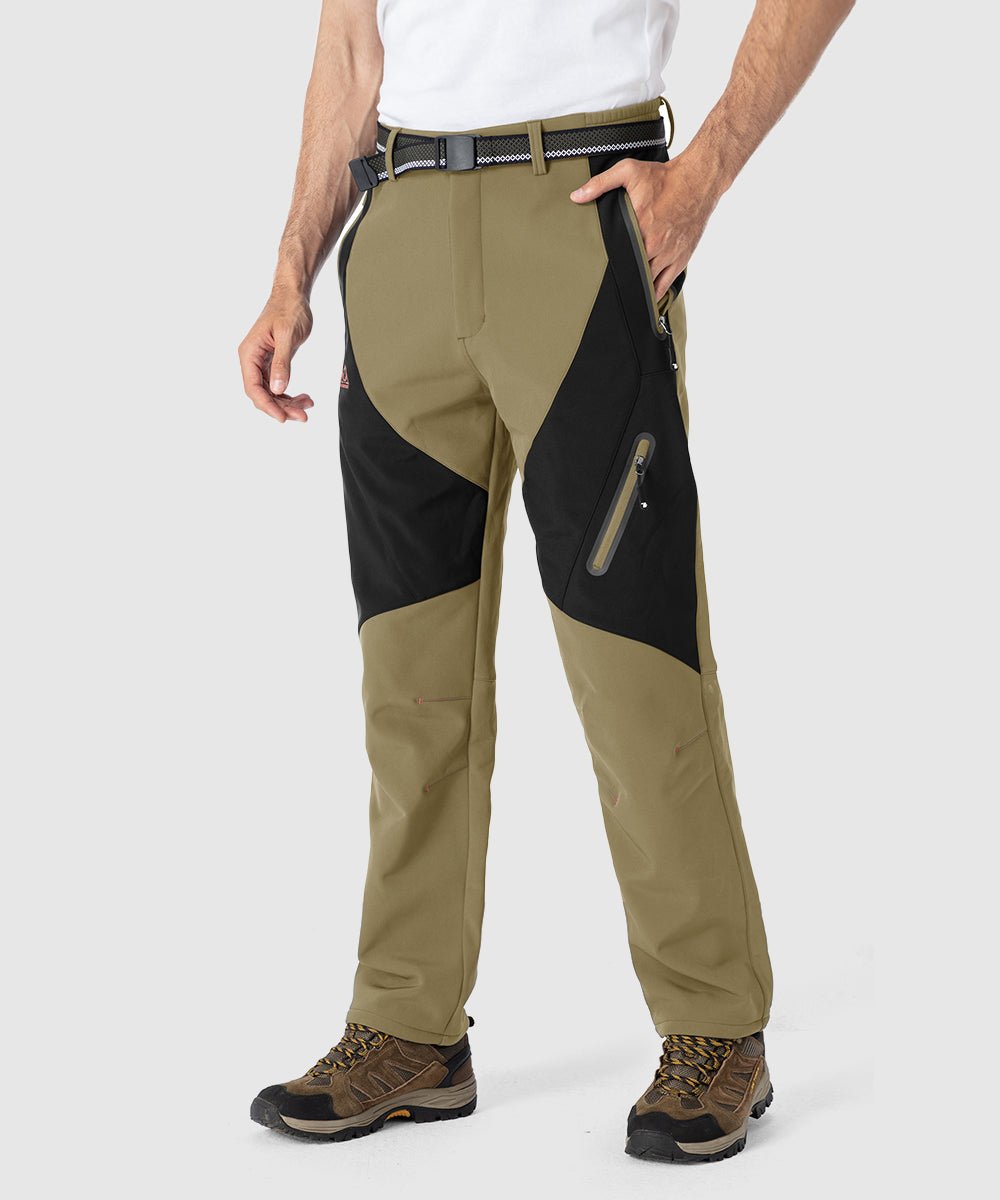 Men's Insulated Water Resistant Warm Fleece Lined Ski Pants