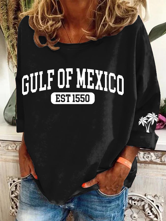 Women's Gulf Of Mexico Print Casual Sweatshirt
