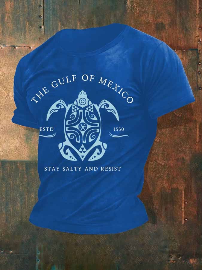 Men's Gulf Of Mexico Printed Round Neck T-Shirt