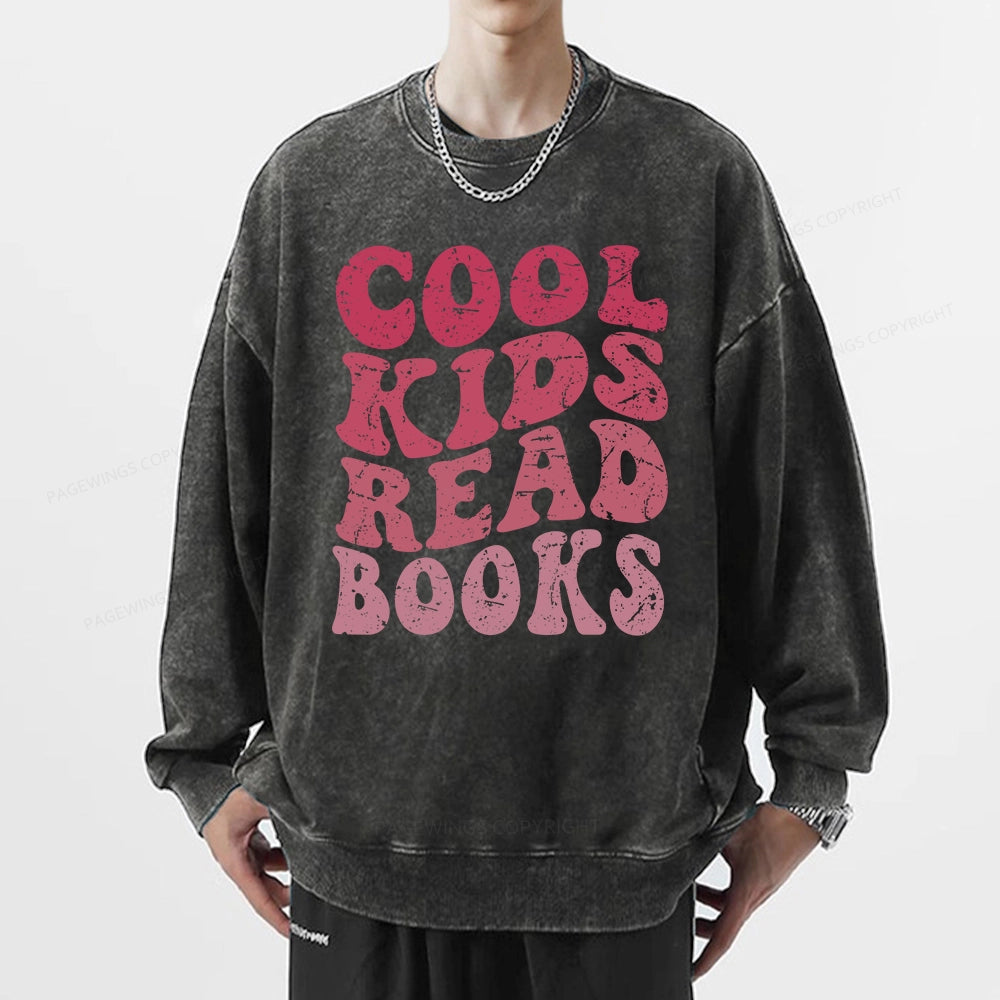 Pagewing Library Reader Book Nerd Unisex Washed Sweatshirt
