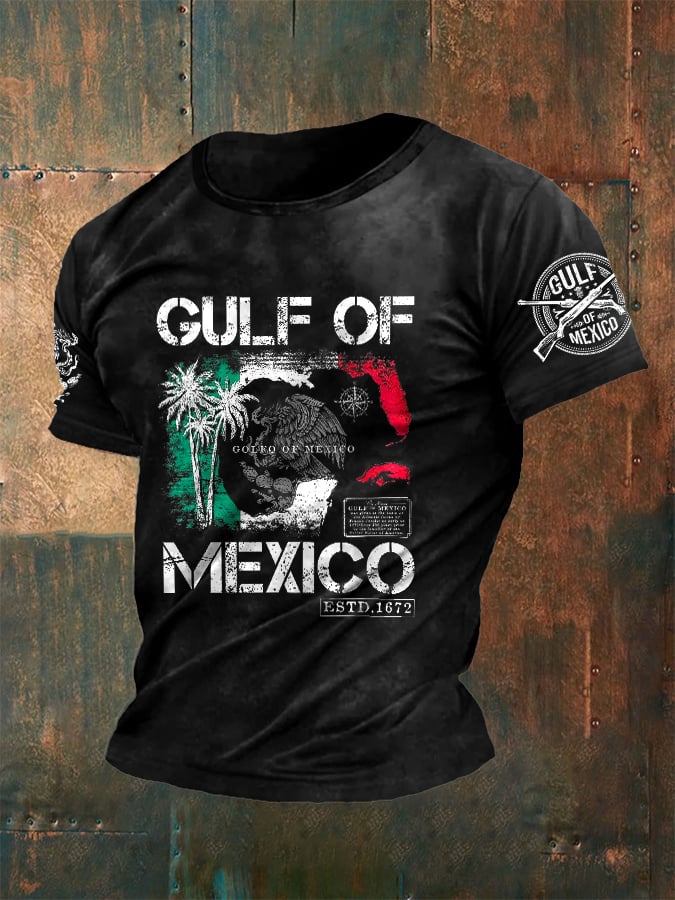 Men's Gulf Of Mexico Printed Round Neck T-Shirt
