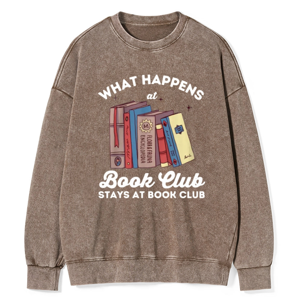 Stays At Book Club Book Unisex Washed Sweatshirt