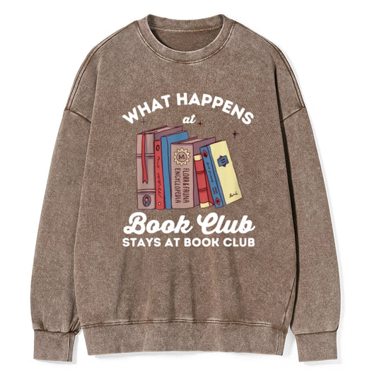 Stays At Book Club Book Unisex Washed Sweatshirt