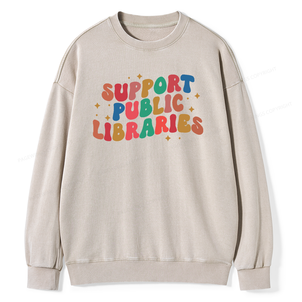 Public Library Sweatshirt Unisex Washed Sweatshirt